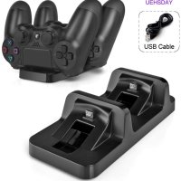 듀얼 USB 충전기 도크 스테이션 크래들 스탠드 베이스   플레이스테이션 4 PS4 듀얼 쇼크 무선 컨트롤러  USB 케이블 포함