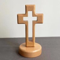 십자가 장식 나무 공예 교회 선물 기도 데스크 장식