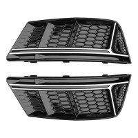 For-Audi A4 B9 Standard Bumper Front Bumper Fog Lamp Cover Fog Light Trim Honeycomb Mesh G