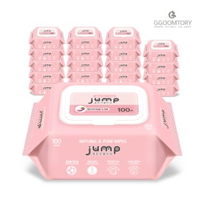 꿈토리 아기물티슈 뉴넉넉한 점프 캡형 55gsm 100매 20팩