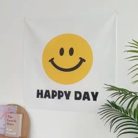 패브릭포스터 스마일 벽걸이 포스트 인테리어 가림막 happy day