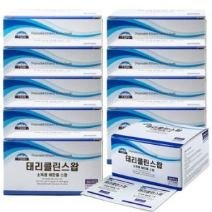 휴대가 편리한 국산 태리클린스왑(에탄올) 100매x10박스 개별포장 알콜스왑