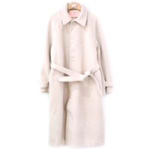 페미닌 라이트베이지 루즈핏 허리 스트랩압축누빔 울 롱 코트[카라 버튼 단추 박시 박스 긴 모직 클래식 겨울 오버핏 오버사이즈 고급 브랜드 아우터 겉옷 외투 아웃터 명품보세 데일리 