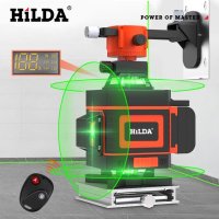 레이져 레벨기 줄자 수평계 측정기 HILDA 3D 4D 레이저 레벨 자동 셀프 레벨링 360 수평 수직 크로스 슈