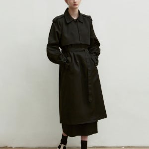 [닉앤니콜] OVERSIZED DOUBLE TRENCH COAT_8COLOR NWF3CT001BK