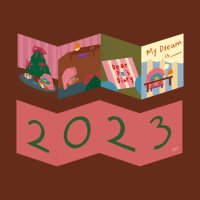 2023 접이식 미니엽서 카드/편지지/엽서/봉투