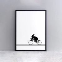 Racing Bike Rabbit Poster