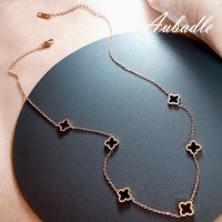 오바들 오바들 Charm String Necklace 써지컬스틸 골드블랙 ST1035