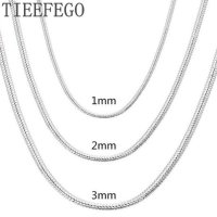 남자은목걸이 남성 체인 목걸이 925 스털링 솔리드 스네이크 체인 목걸이 남성 여성 쥬얼