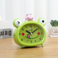개구리 시계 귀여운 캐릭터 탁상시계 알람 야간 불빛 침실  핑크