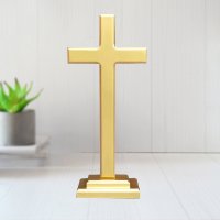 황금 단단한 나무 십자가 거실 교회 선물 기독교