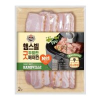 CJ 백설 햄스빌두툼한굿베이컨 부대찌개햄 BACON 즉석식품 샌드위치햄 340g 1세트