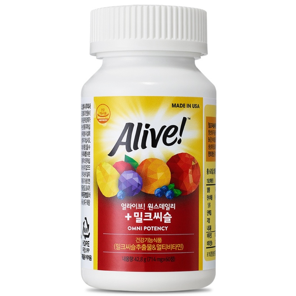 얼라이브 원스데일리 + <b>밀크씨슬</b>  60정  42.8g  1개