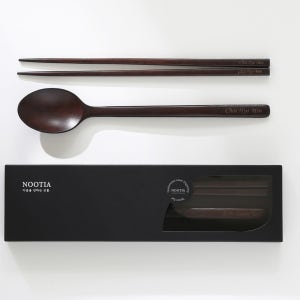 [무료각인,포장] 옻칠 나무 전통 수저 세트 답례품, NOOTIA