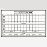 가맹 실적현황판 실적표 1500x900 화이트보드 사무실 도안칠판 맞춤제작 가맹점관리  일반형(자석부착 x)  알루미늄