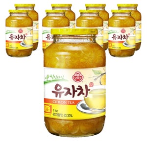 오뚜기 유자차 1kg 9개입 국내산 국산 유자청 유자절임 53.33% 벌꿀 함유 액상차 꿀차 환절기차 다류 오뚜기유자청 자판기용 모과차 생강차 대추차