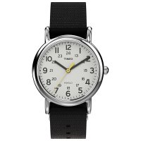 타이맥스 Timex 여성용 위켄더 시계 - 톤 케이스 다이얼 패브릭 스트랩 실버톤