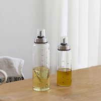 덕주방 내열유리 오일병 투명캡 300ml 3개 + 양념 라벨 스티커