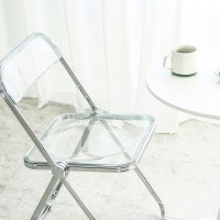 비셀리움 투명 접이식 의자 아크릴의자 인테리어 카페의자 4colors