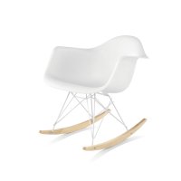 Herman Miller 임스 몰디드 플라스틱 암체어 RAR - 화이트x크롬베이스x메이플 우드