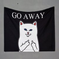 어가네닷컴 N16 go away cat 고양이 인테리어 패브릭포스터 가리개커튼 3size - N16 가로150cm 세로130cm-도톰재질