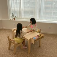 펀펀키즈 (국내생산 ) 미술 유아책상의자 세트 (2인용)