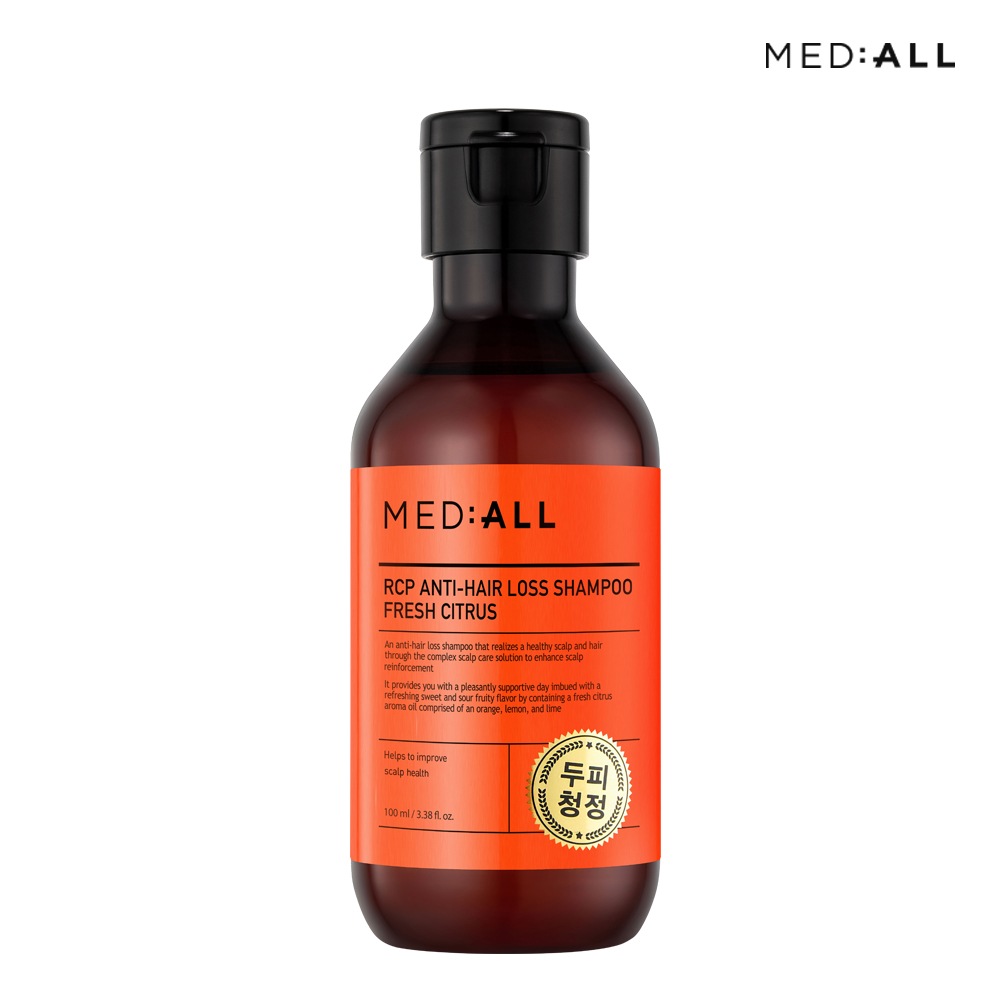 메디올 두피 청정 <b>탈모</b> 비듬 완화 약산성 샴푸 100ml 시트러스향