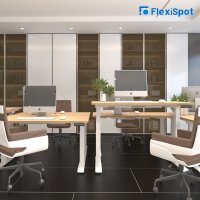 플랜티엠 FLEXISPOT E7 모션데스크 + 일자형 W1400 스탠딩책상 전동 높이조절 데스크