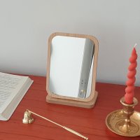 페페무드 라이트 브라운 원목 접이식 탁상 거울