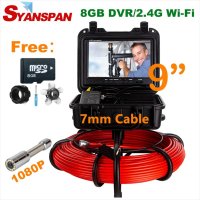 하수도 내시경 파이프 검사 카메라 SYANSPAN 파이프라인 산업용 IP68 8GB DVR Wi 33-164FT 1080PHD