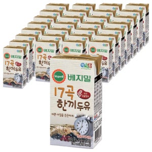 베지밀 17곡 한끼두유 190ml 64개 정식품 HACCP  고칼슘 단백질5g 테트라팩 식사대용 아침식사 아몬드 견과류 잡곡 명절 추석 설날 선물세트 답례품 가성비 190ml, 64개