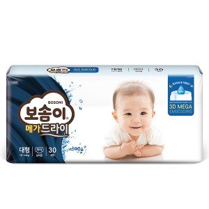 보솜이 메가드라이 팬티기저귀 3팩 (물티슈2팩+무선종합장3입)