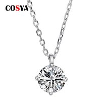 여성 COSYA 2 캐럿 Moissanite 펜던트 목걸이 100 925 스털링 클래식 라운드 다이아몬드 파인 쥬얼리