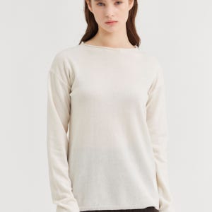 [크램38] ANTONELLA SMALL LIGHTWEIGHT UNDERJACKET LANA 안토넬라 라운드넥 아이보리 니트