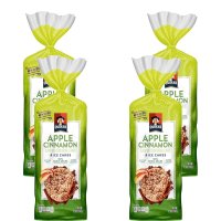 Quaker Rice Cakes Apple Cinnamon 퀘이커 애플 시나몬 통 곡물 스낵 185g x4팩