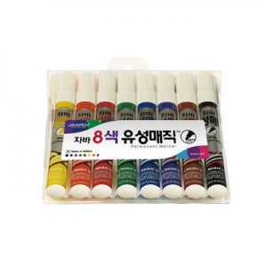 자바펜 유성매직 8색(둥근닙)