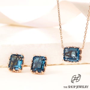 14k18k 런던블루 원석 목걸이 귀걸이 세트