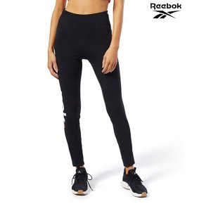 [리복]   Reebok 여성 블랙 트레이닝 리니어 로고 레깅스 Ctn REPA1F322BK