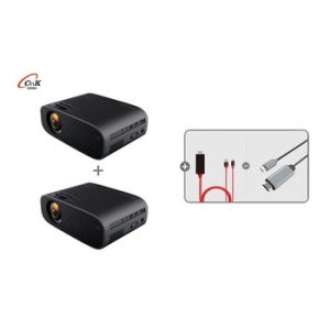 씨앤케이 [1+1구성] Rnk480 Full-HD 미니 빔 프로젝터 가정용 휴대용 빔