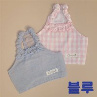 강아지옷 체크 오가닉 1P 여름 애견 나시 민소매