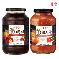 [꽃샘] 꽃샘 꿀대추차 1KG +꿀 레드자몽 1KG (2KG) 액상차 과일청