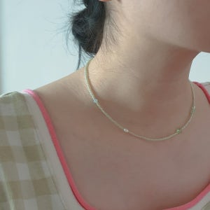 Pale green 🍃하트 글라스 민트그린 비즈목걸이 화이트데이선물, SUMMER HEARTS 썸머하츠