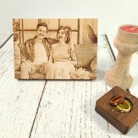 로한바움 우드포토 팝아트초상화 연인 커플사진 나무액자 감동선물