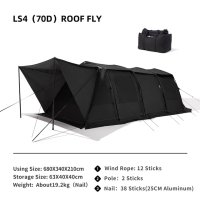 텐트 MOBI GARDEN모비가든 캠핑 터널텐트 LS4 넓은 공간 차양 비막 블랙 46인용  [01] Tent LS4