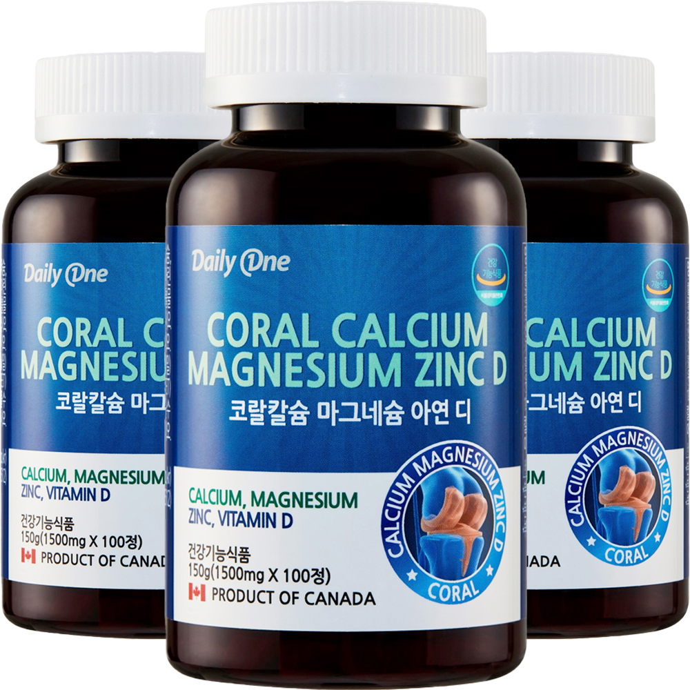 <b>데일리원</b> 코랄 <b>칼슘</b> 마그네슘 아연D  3개  150g
