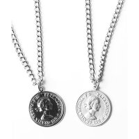 MODERMENT 남녀공용 코인 펜던트 넥크리스 2타입 유광무광 UNI Coin pendant Necklace 2type SH