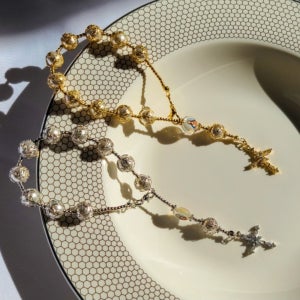 무료각인🎁데레사 진주 월계수 파우치 묵주 팔찌 성당, 17공간 십칠공간