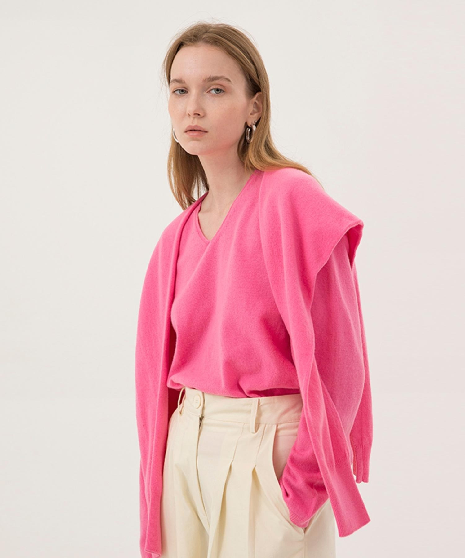 [논로컬] Wholegarment Shawl - Pink