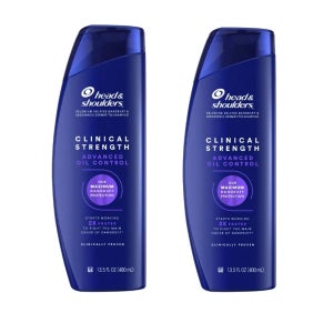 [1+1] 헤드앤숄더 클리니컬 스트렝스 400ml x 2통 세트 지성용 지루성 건성 민감성 두피 전용 비듬/오일 컨트롤 샴푸