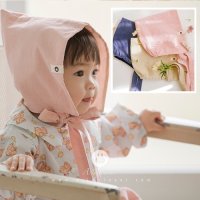 오늘따라 더 귀여운 건 보넷 때문이지요  - pink, beige, blue cute cotton baby bonnet